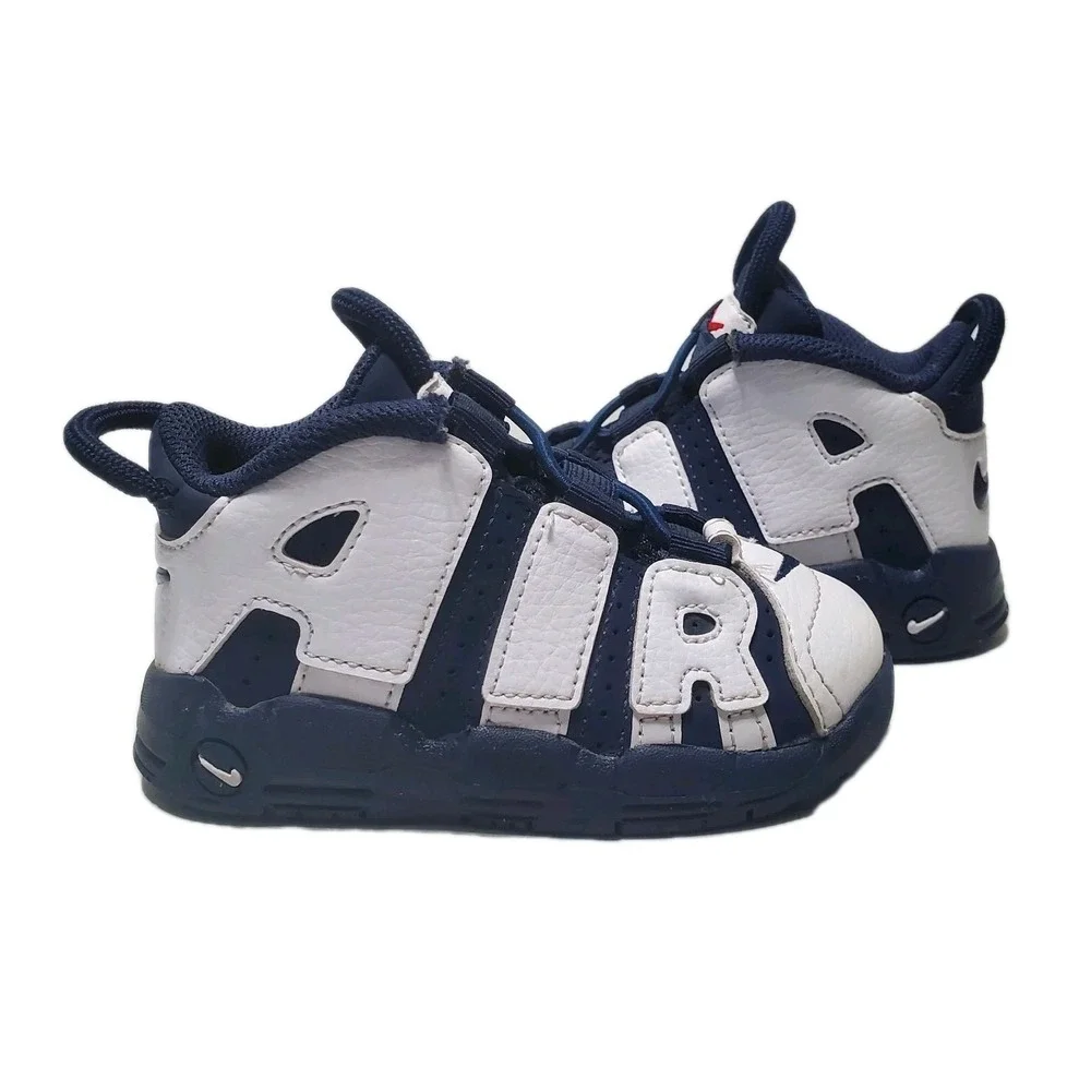 Nike Air More Uptempo TD Toddler Size 6C Midnight Navy White Shoes FV5368-100 OG
